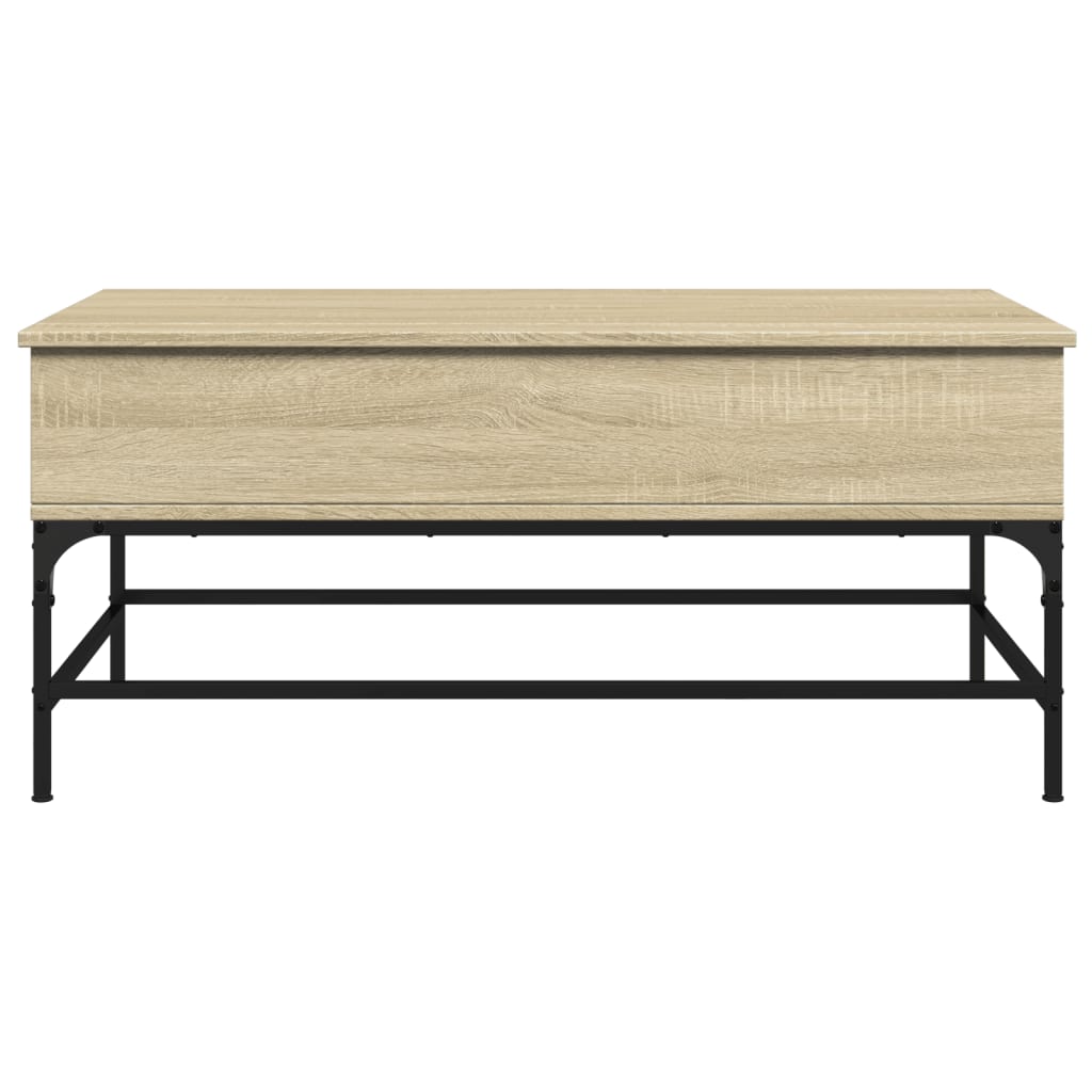 Coffee Table Sonoma Oak 100x50x45 cm Engineered Wood and Metal