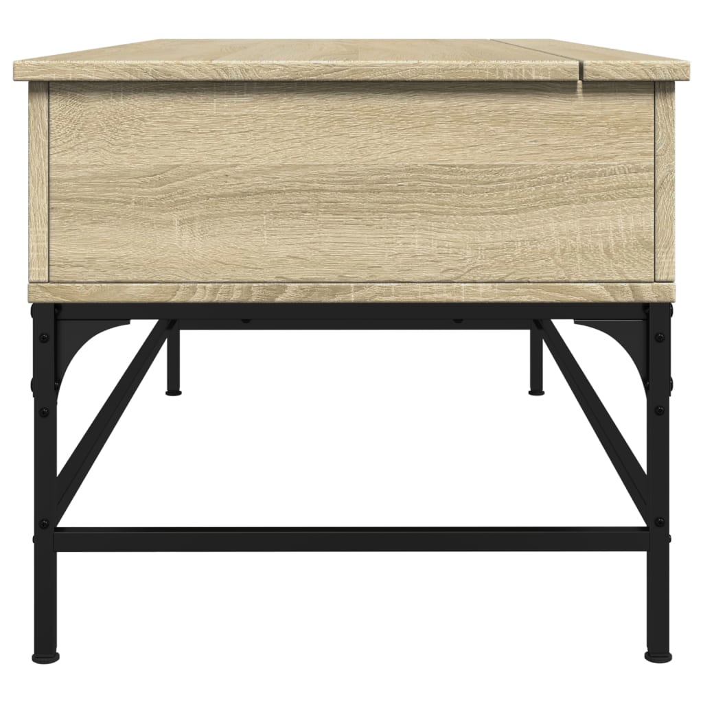 Coffee Table Sonoma Oak 100x50x45 cm Engineered Wood and Metal