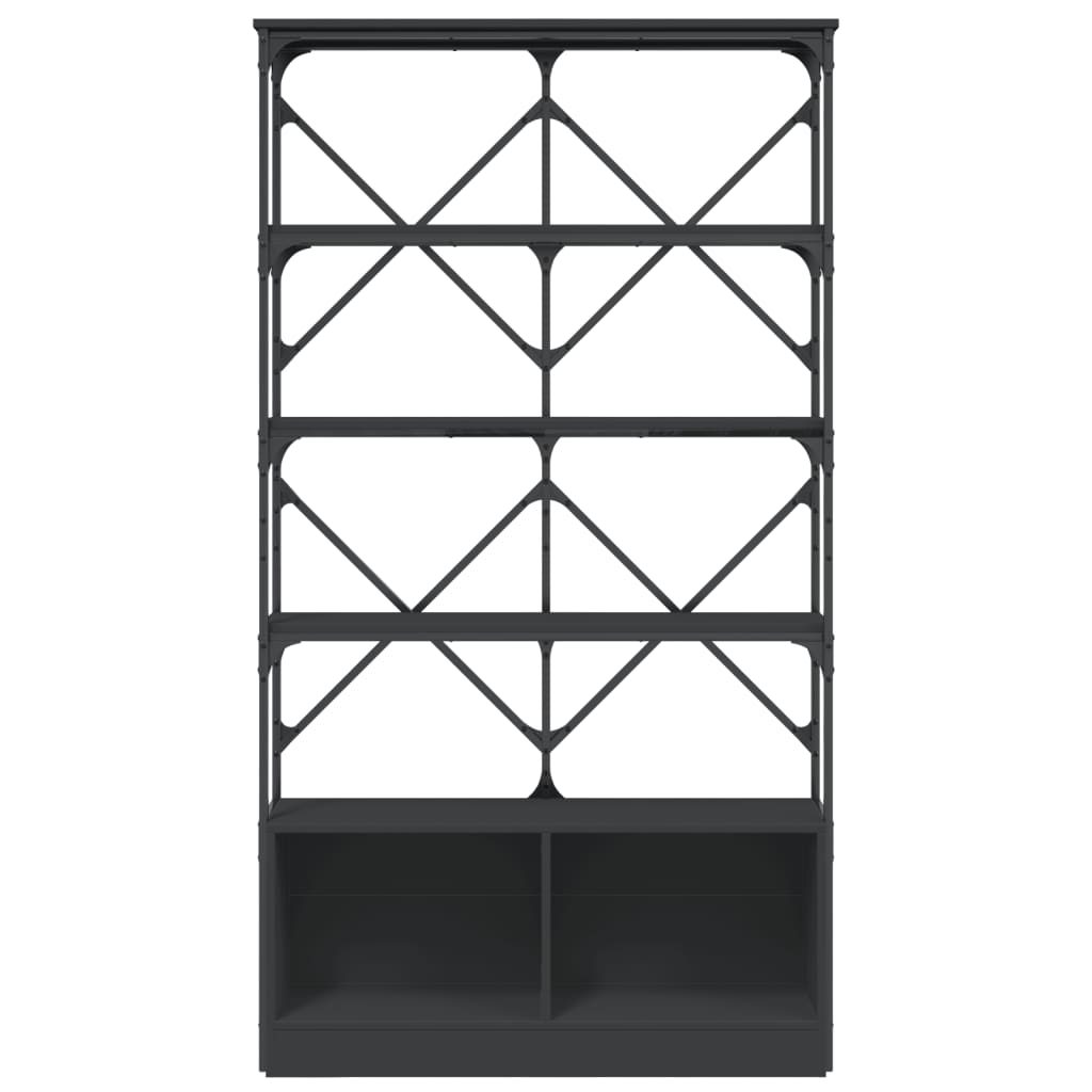 Bookcase Black 100x26x180 cm Engineered Wood and Metal