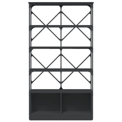 Bookcase Black 100x26x180 cm Engineered Wood and Metal