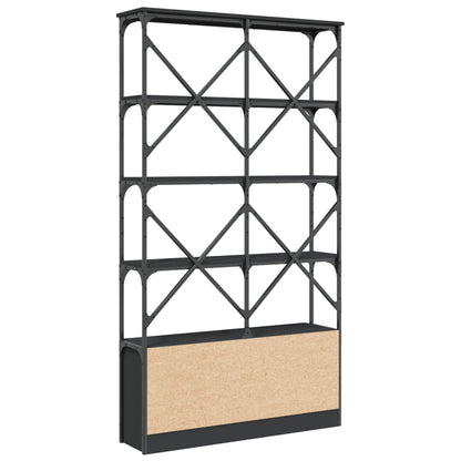 Bookcase Black 100x26x180 cm Engineered Wood and Metal