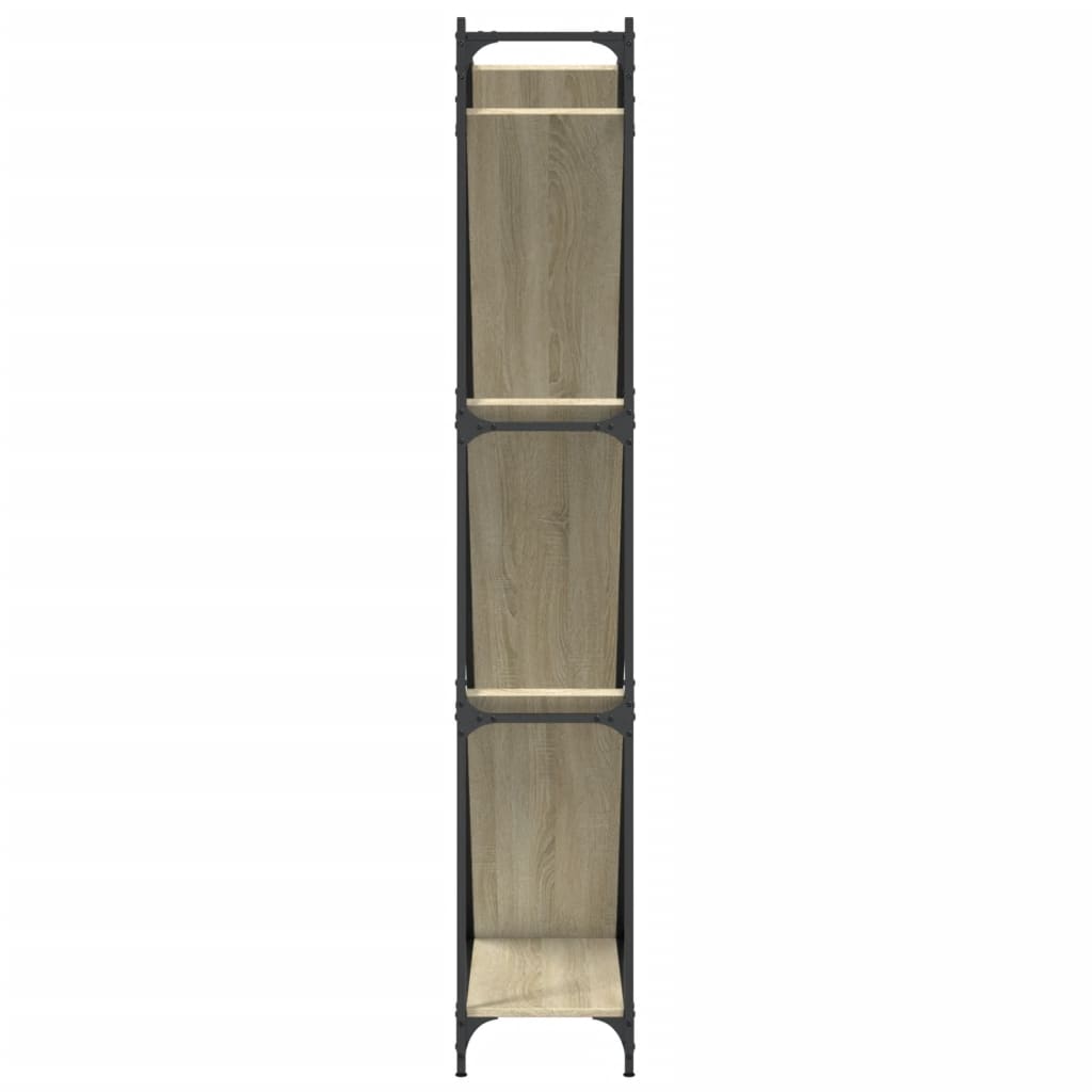 Bookcase Sonoma Oak 79x30x180 cm Engineered Wood and Metal