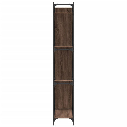 Bookcase Brown Oak 79x30x180 cm Engineered Wood and Metal