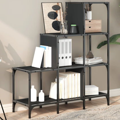 Bookcase Black 92x30x102 cm Engineered Wood and Metal