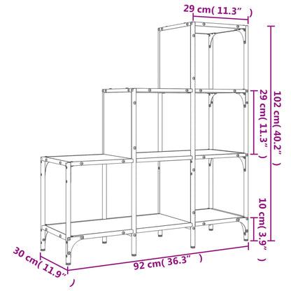 Bookcase Sonoma Oak 92x30x102 cm Engineered Wood and Metal