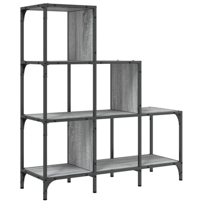 Bookcase Grey Sonoma 92x30x102 cm Engineered Wood and Metal