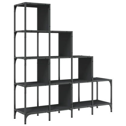 Bookcase Black 122x30x132 cm Engineered Wood and Metal