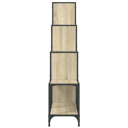 Bookcase Sonoma Oak 122x30x132 cm Engineered Wood and Metal