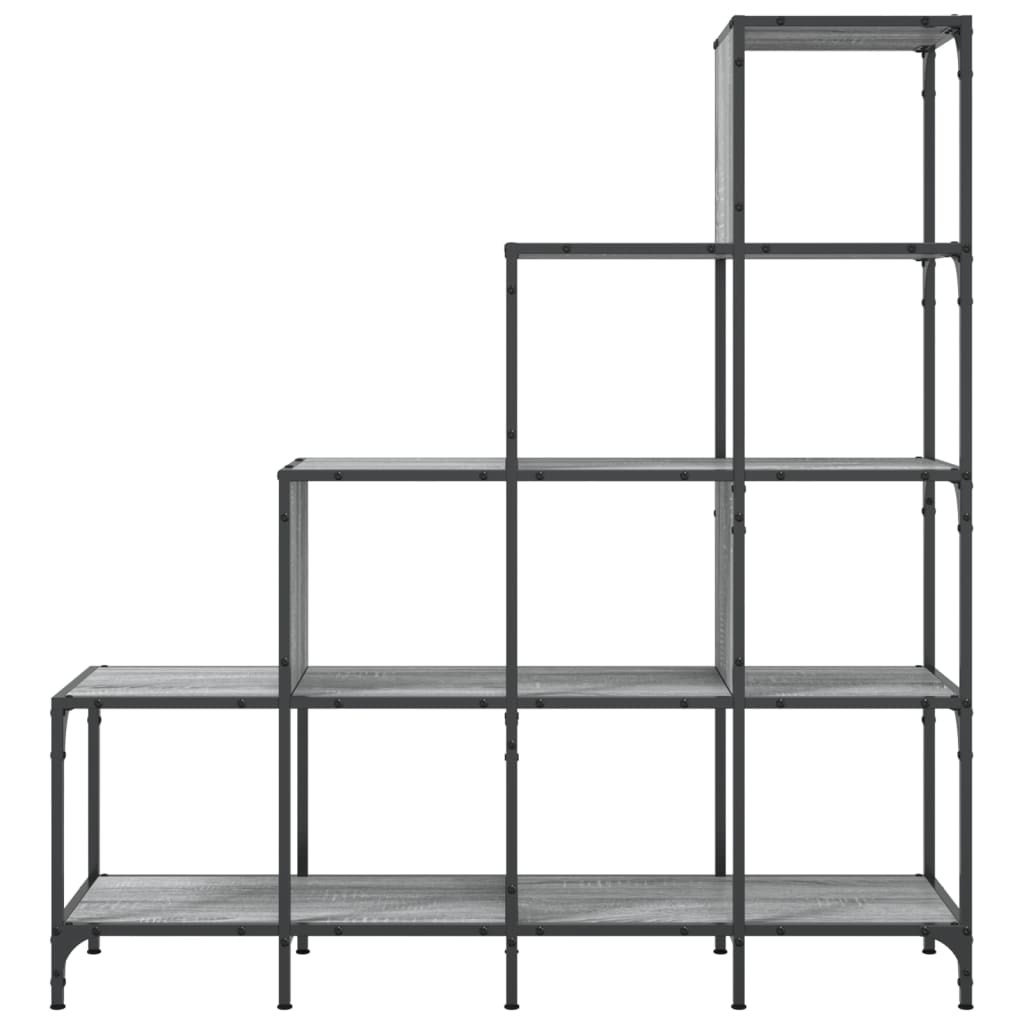 Bookcase Grey Sonoma 122x30x132 cm Engineered Wood and Metal