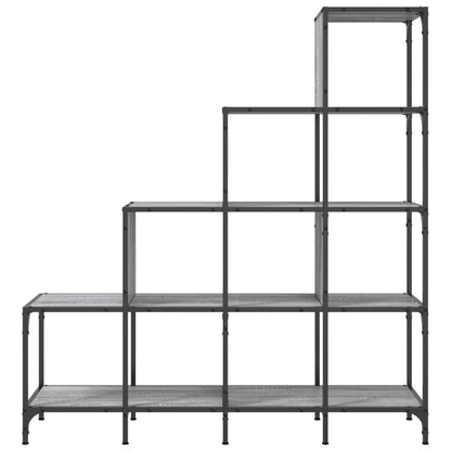 Bookcase Grey Sonoma 122x30x132 cm Engineered Wood and Metal