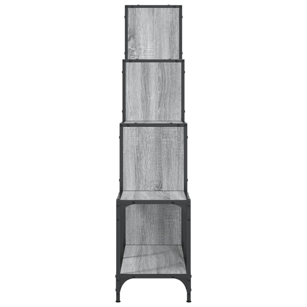 Bookcase Grey Sonoma 122x30x132 cm Engineered Wood and Metal