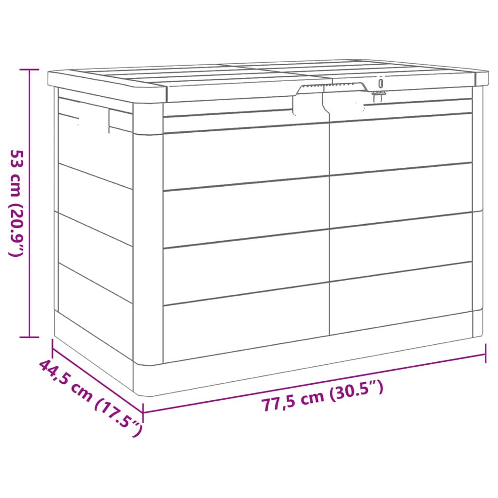 Outdoor Cushion Box Anthracite 77.5x44.5x53 cm Polypropylene