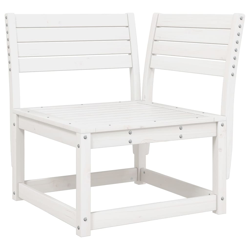 4 Piece Garden Lounge Set White Solid Wood Pine