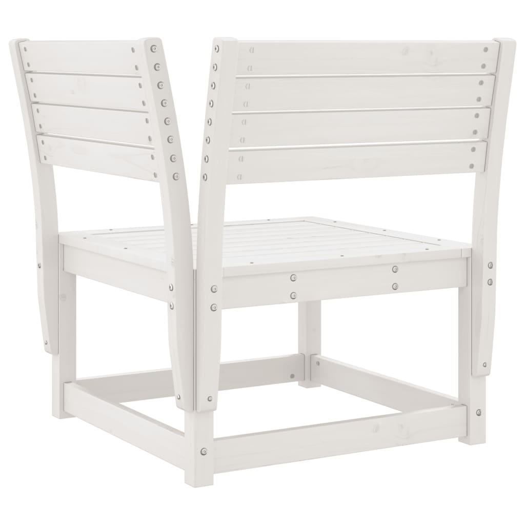 4 Piece Garden Lounge Set White Solid Wood Pine