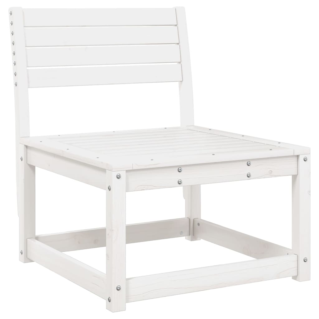 4 Piece Garden Lounge Set White Solid Wood Pine