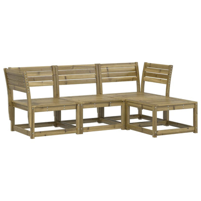 4 Piece Garden Lounge Set Impregnated Wood Pine