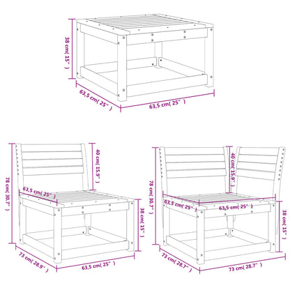 4 Piece Garden Lounge Set Impregnated Wood Pine