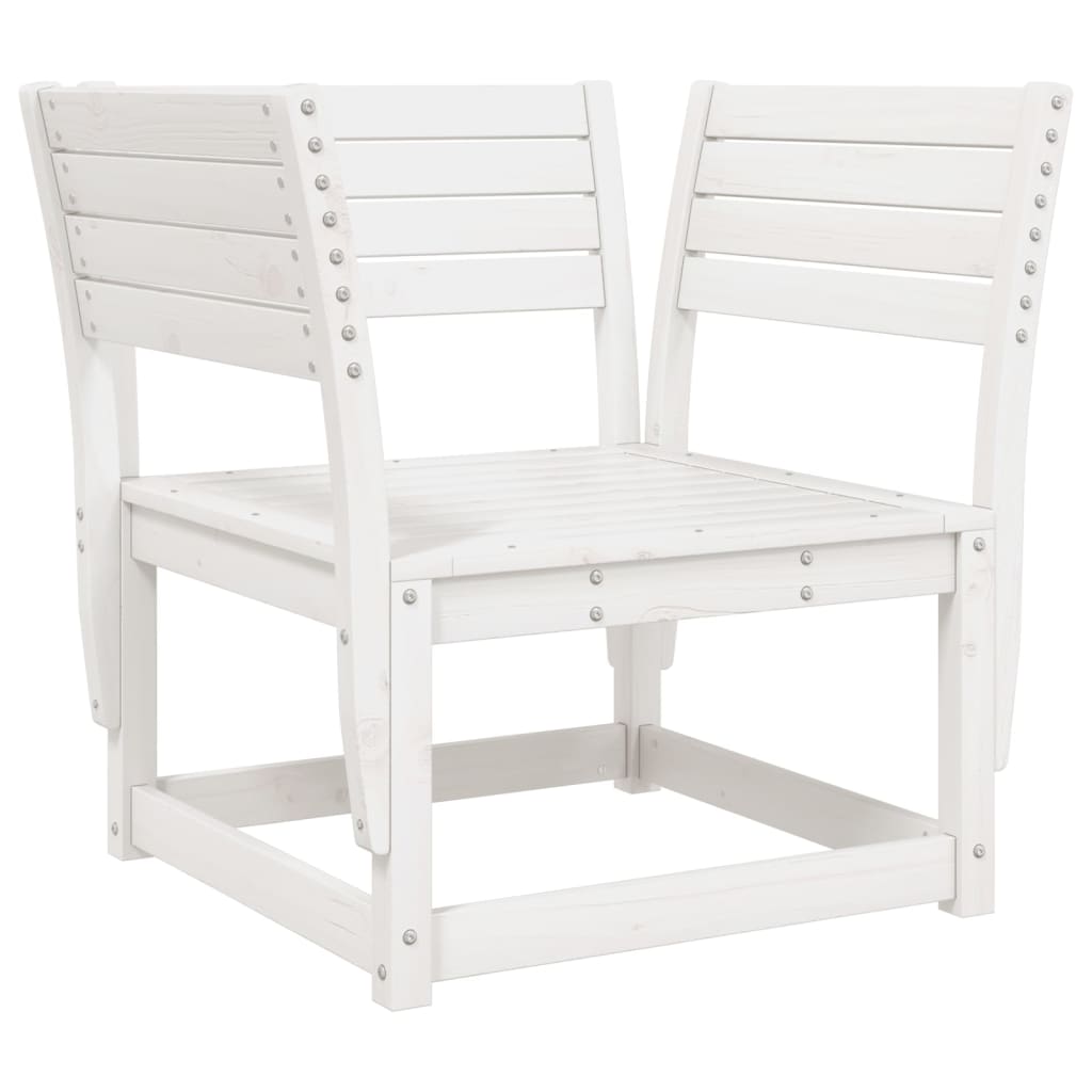 5 Piece Garden Lounge Set White Solid Wood Pine