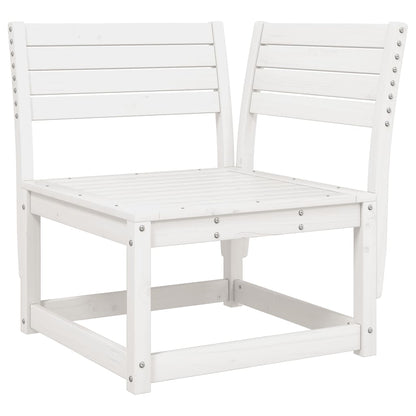 5 Piece Garden Lounge Set White Solid Wood Pine