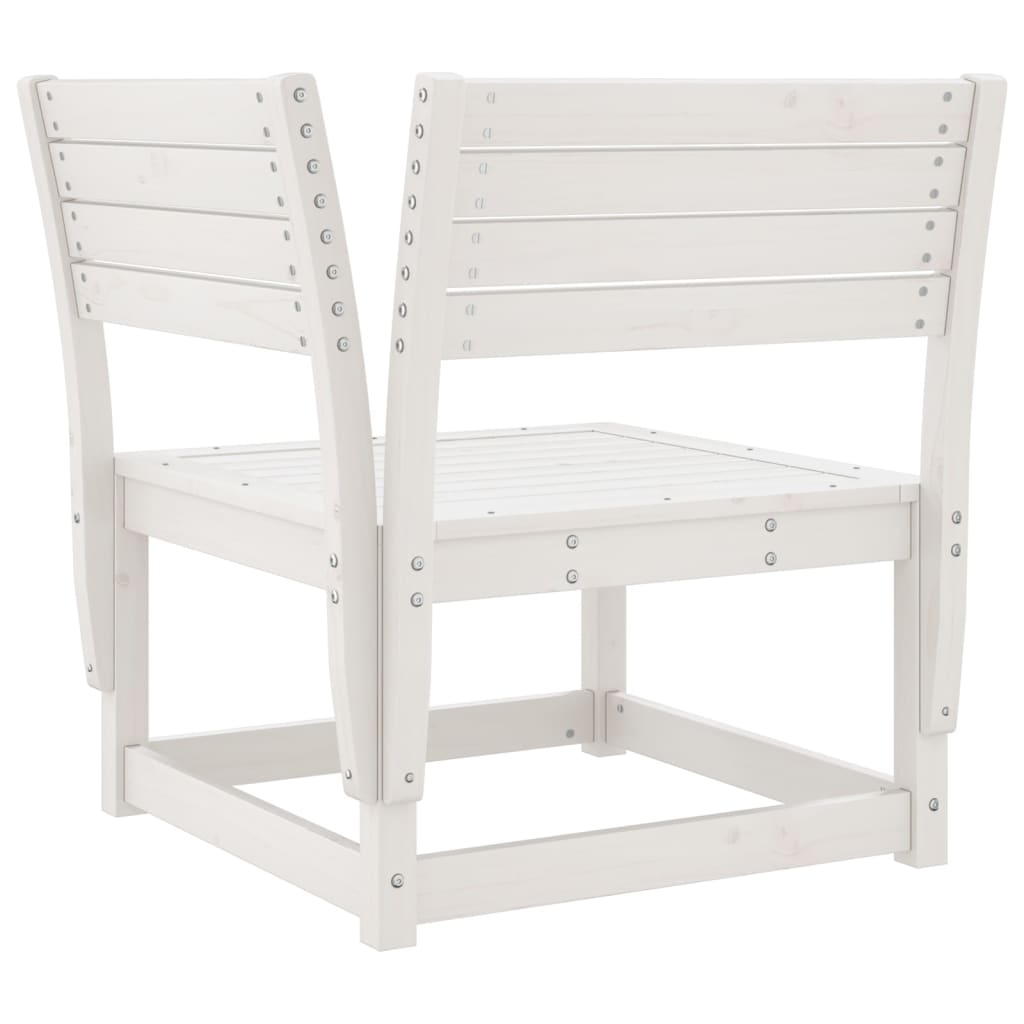 5 Piece Garden Lounge Set White Solid Wood Pine