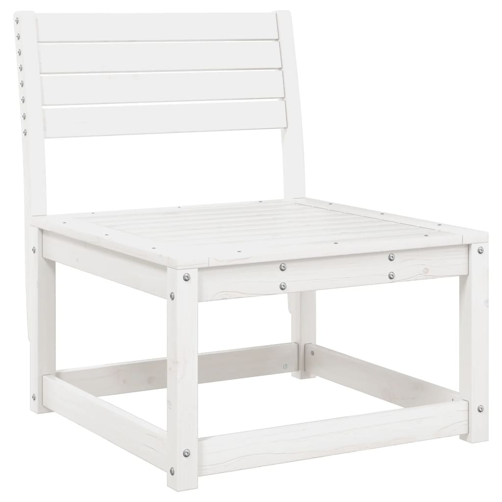 5 Piece Garden Lounge Set White Solid Wood Pine