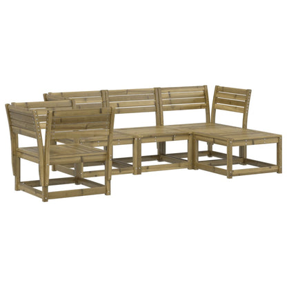 5 Piece Garden Lounge Set Impregnated Wood Pine