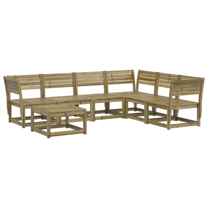 7 Piece Garden Lounge Set Impregnated Wood Pine