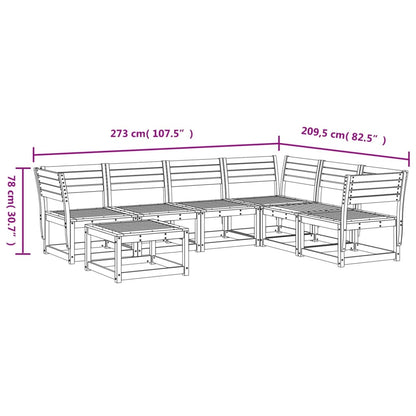 7 Piece Garden Lounge Set Impregnated Wood Pine