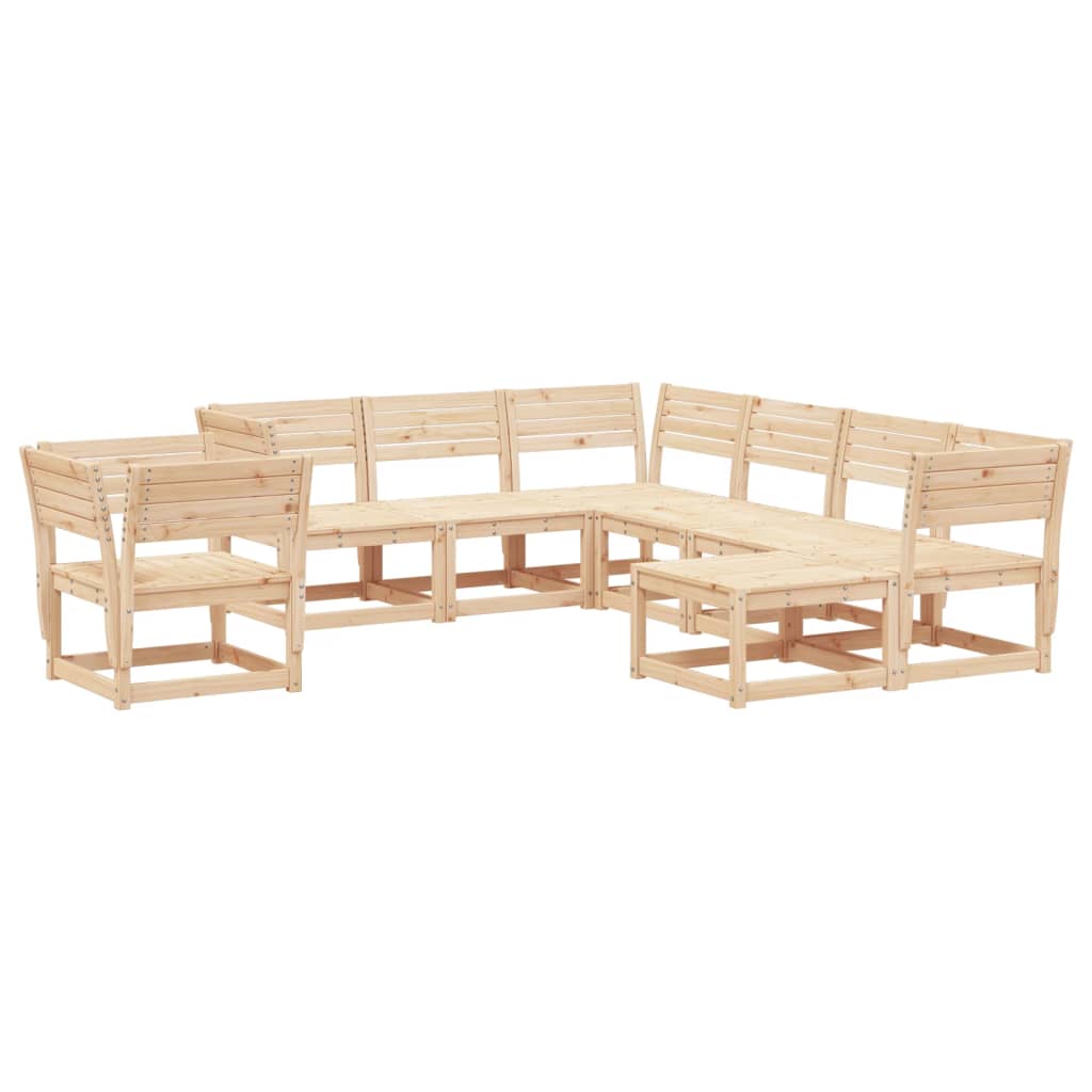 8 Piece Garden Lounge Set Solid Wood Pine