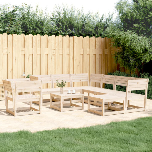 8 Piece Garden Lounge Set Solid Wood Pine