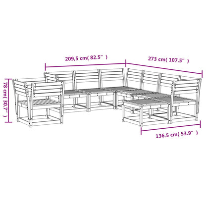 8 Piece Garden Lounge Set Solid Wood Douglas