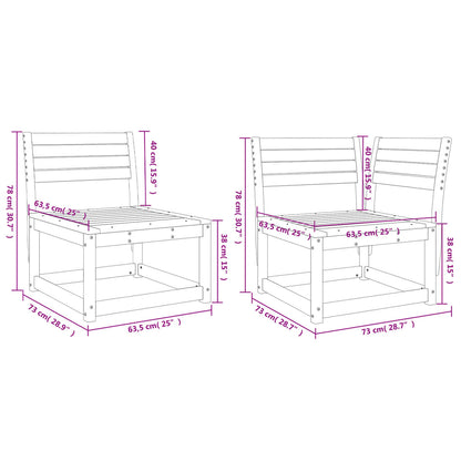 5 Piece Garden Sofa Set White Solid Wood Pine