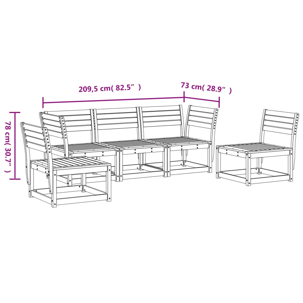 5 Piece Garden Sofa Set Impregnated Wood Pine