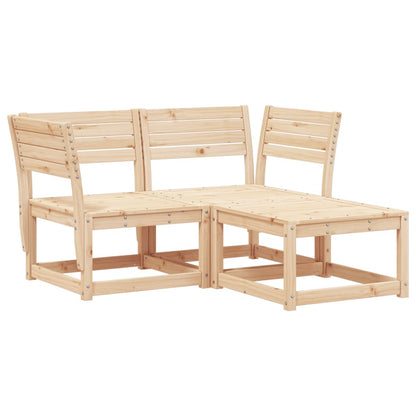 3 Piece Garden Sofa Set Solid Wood Pine