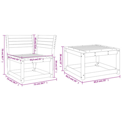 3 Piece Garden Sofa Set Impregnated Wood Pine