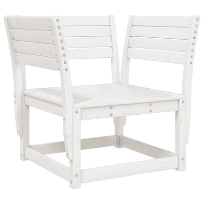 5 Piece Garden Sofa Set White Solid Wood Pine