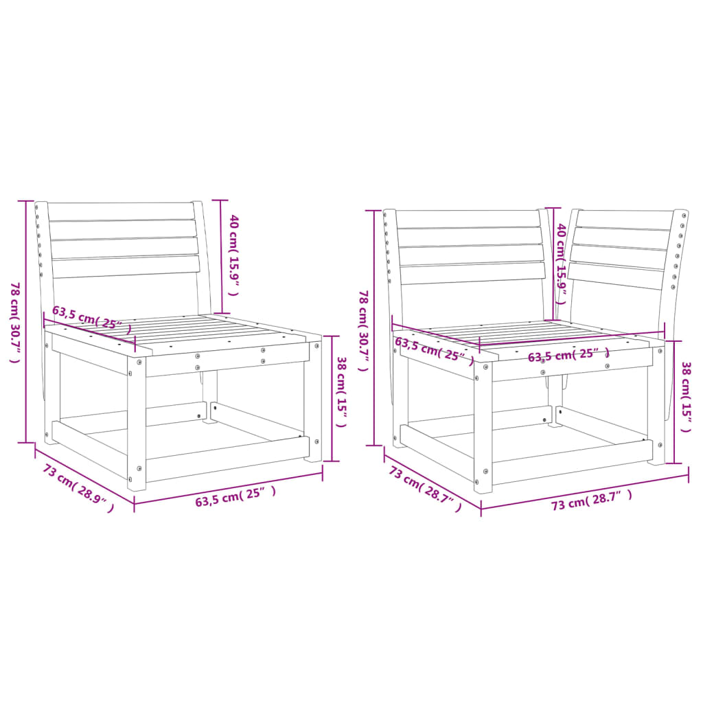 6 Piece Garden Sofa Set Solid Wood Pine