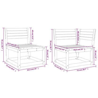 6 Piece Garden Sofa Set Solid Wood Pine