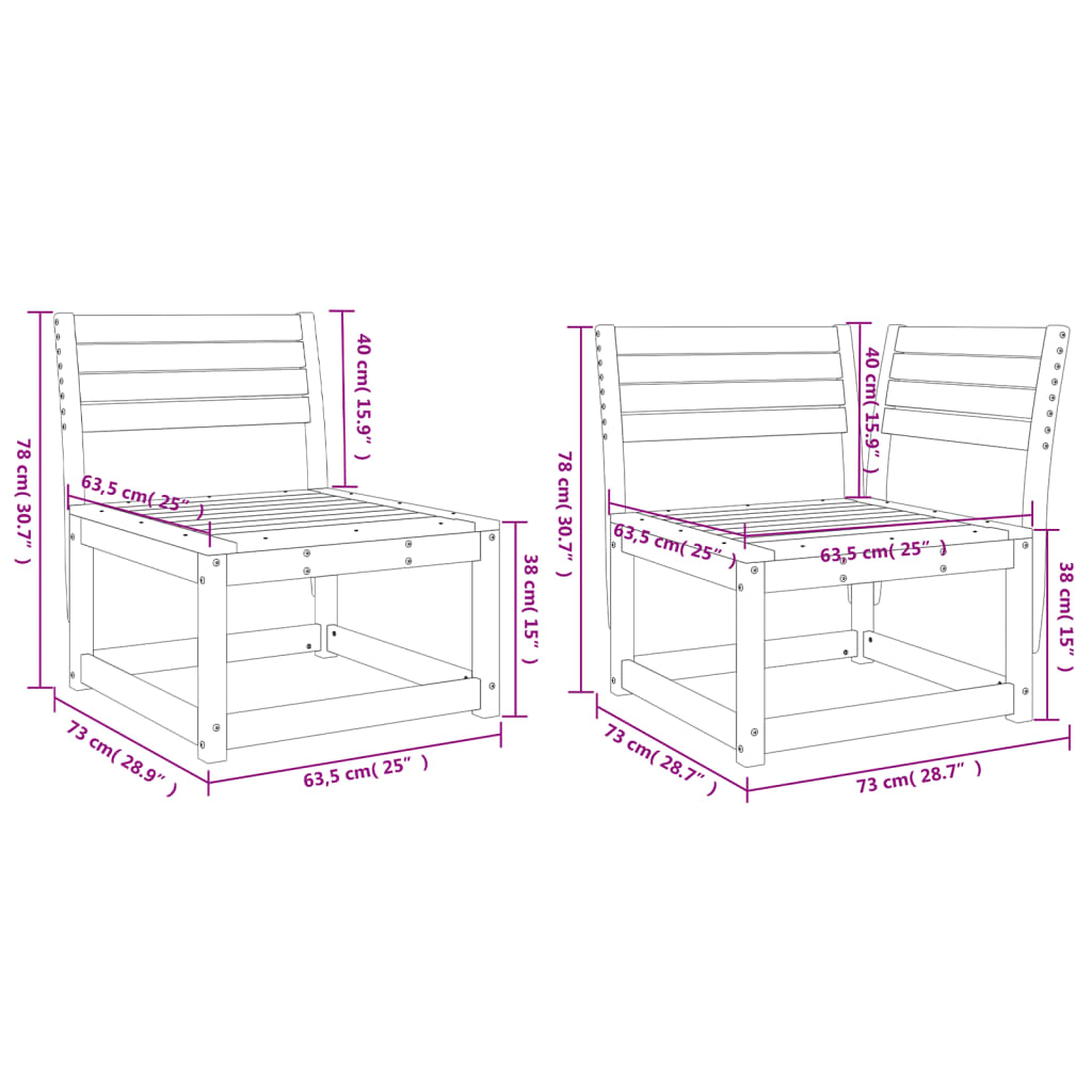 6 Piece Garden Sofa Set White Solid Wood Pine