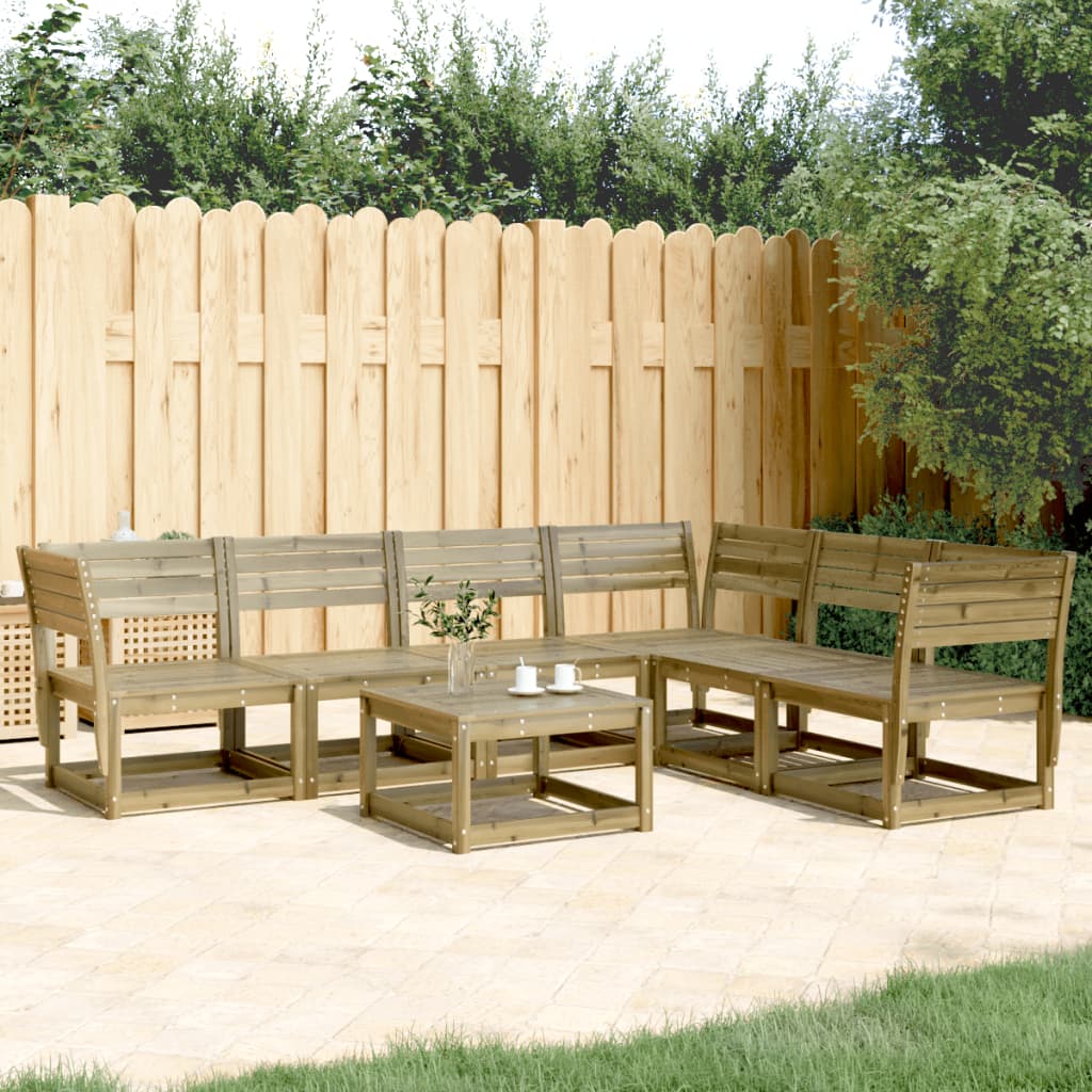 6 Piece Garden Sofa Set Impregnated Wood Pine