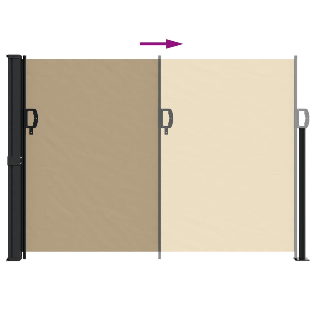 Retractable Side Awning Beige 140x300 cm