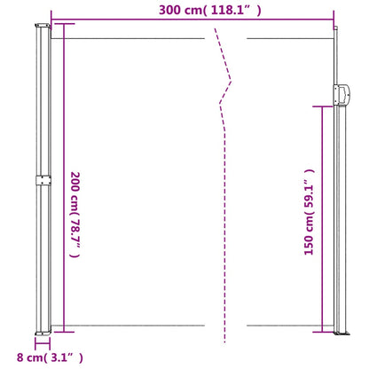 Retractable Side Awning Anthracite 200x300 cm