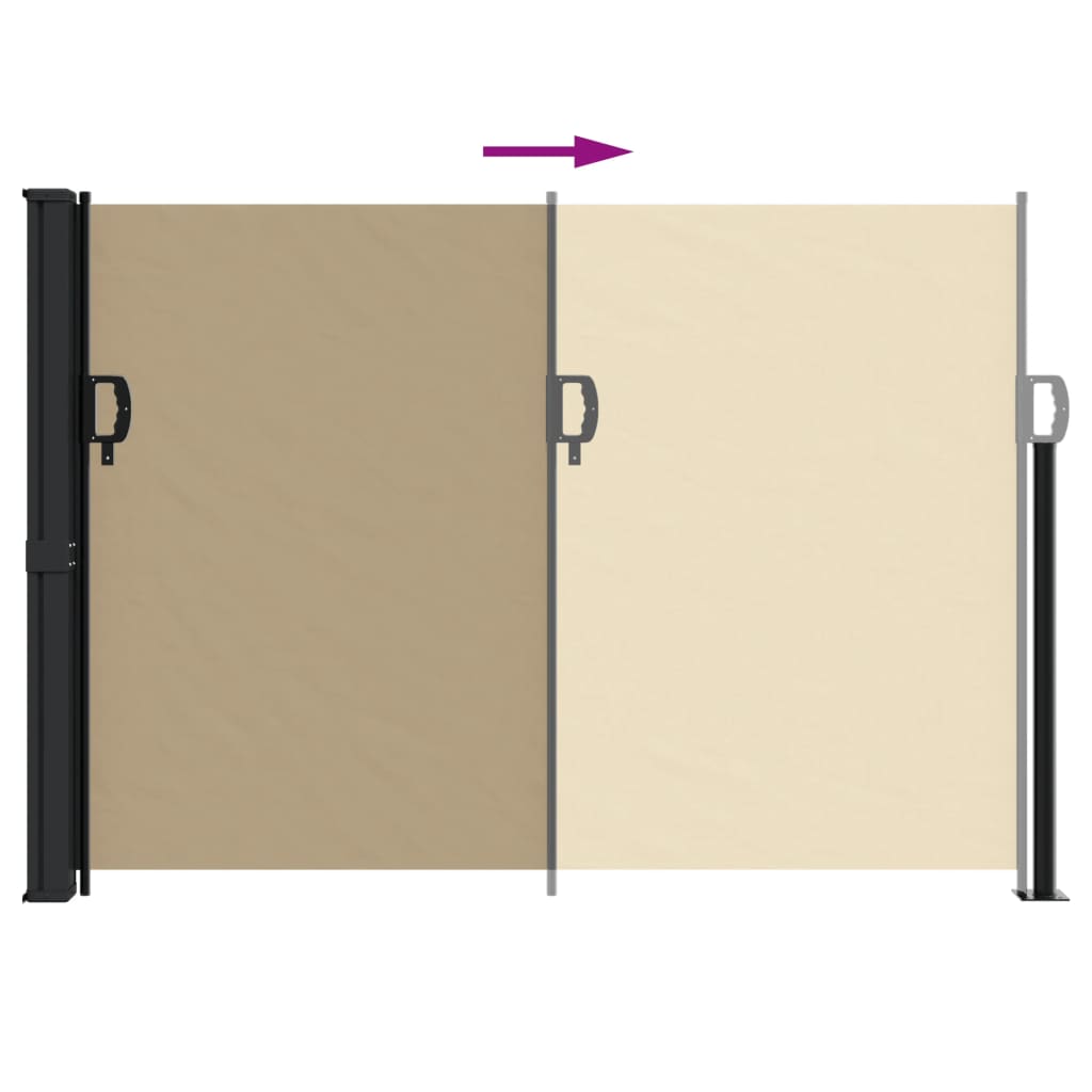 Retractable Side Awning Beige 140x500 cm