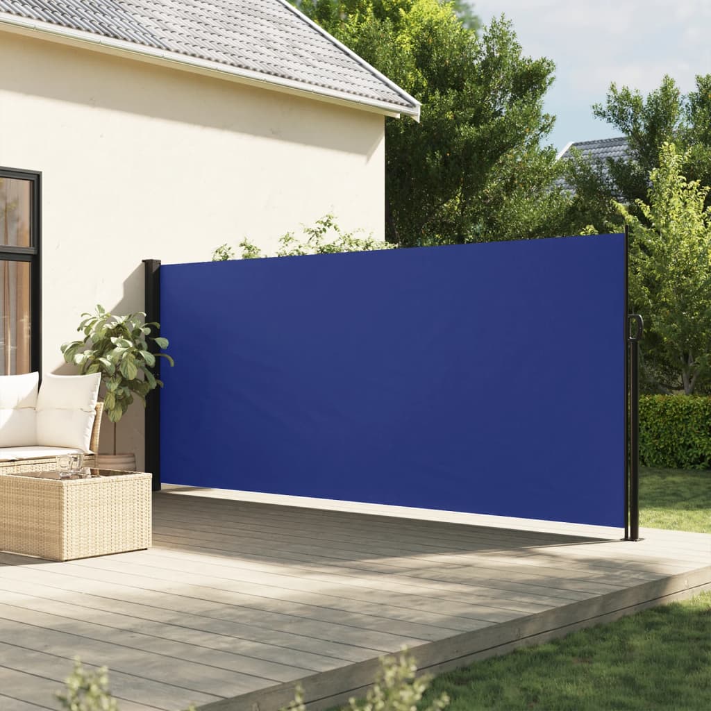 Retractable Side Awning Blue 160x500 cm