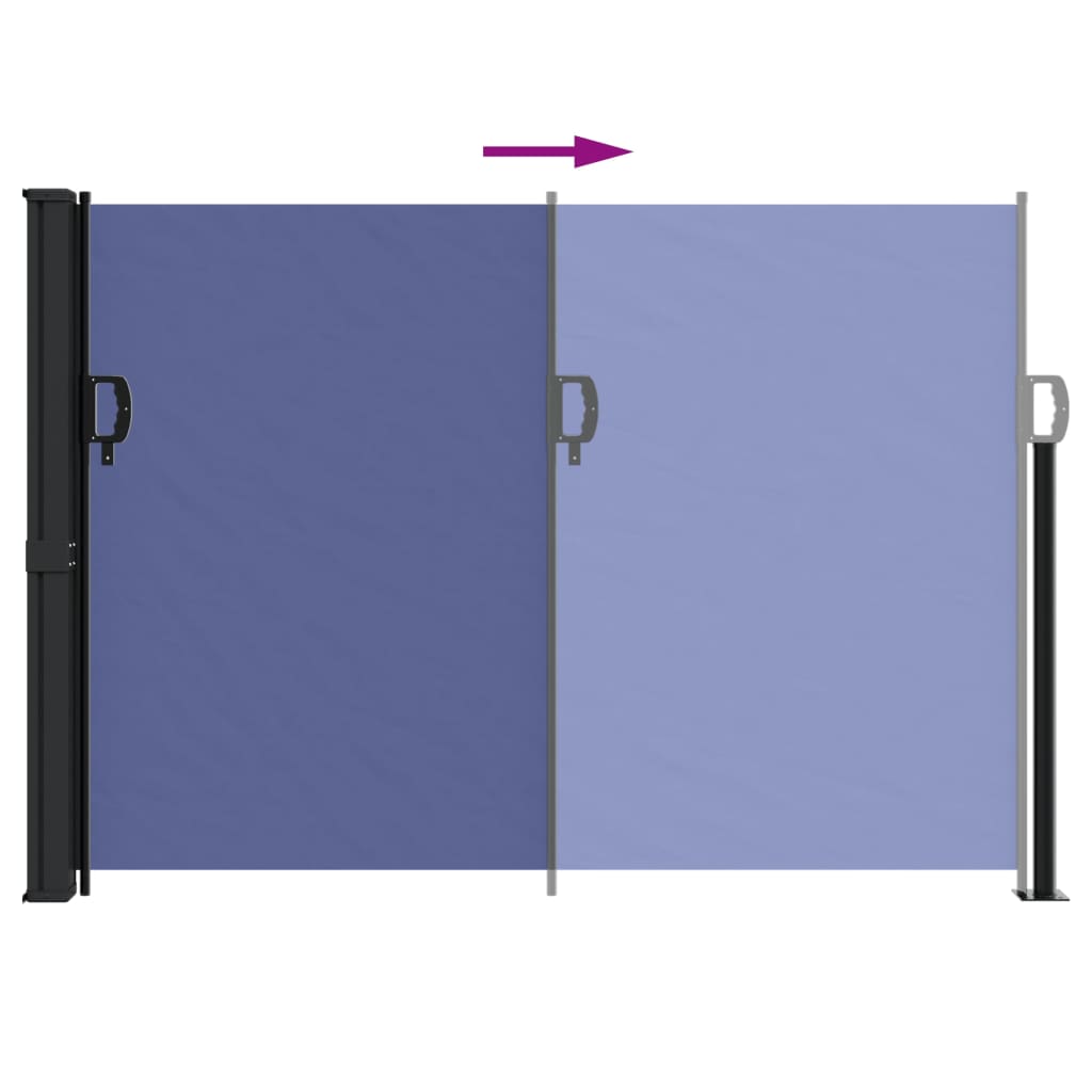 Retractable Side Awning Blue 140x600 cm