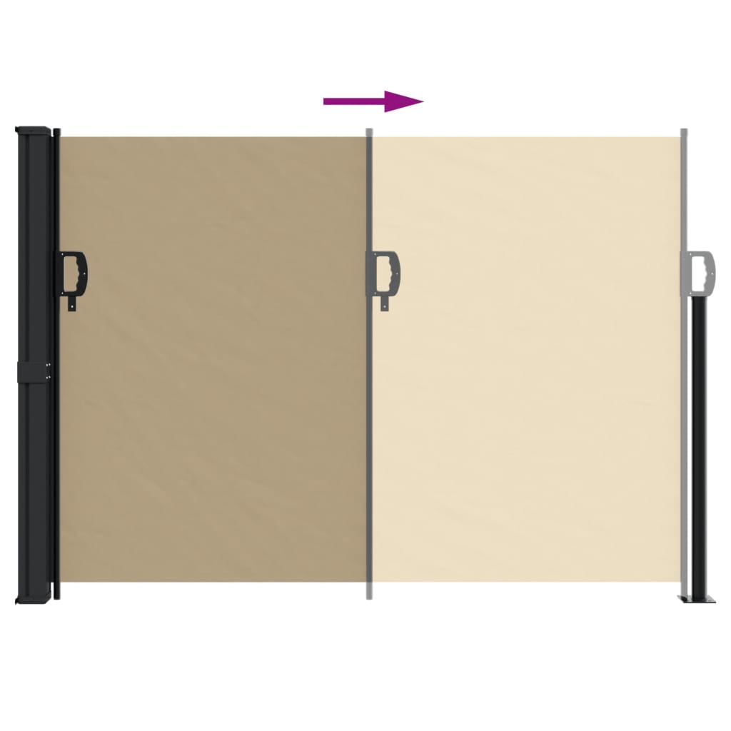 Retractable Side Awning Beige 140x600 cm