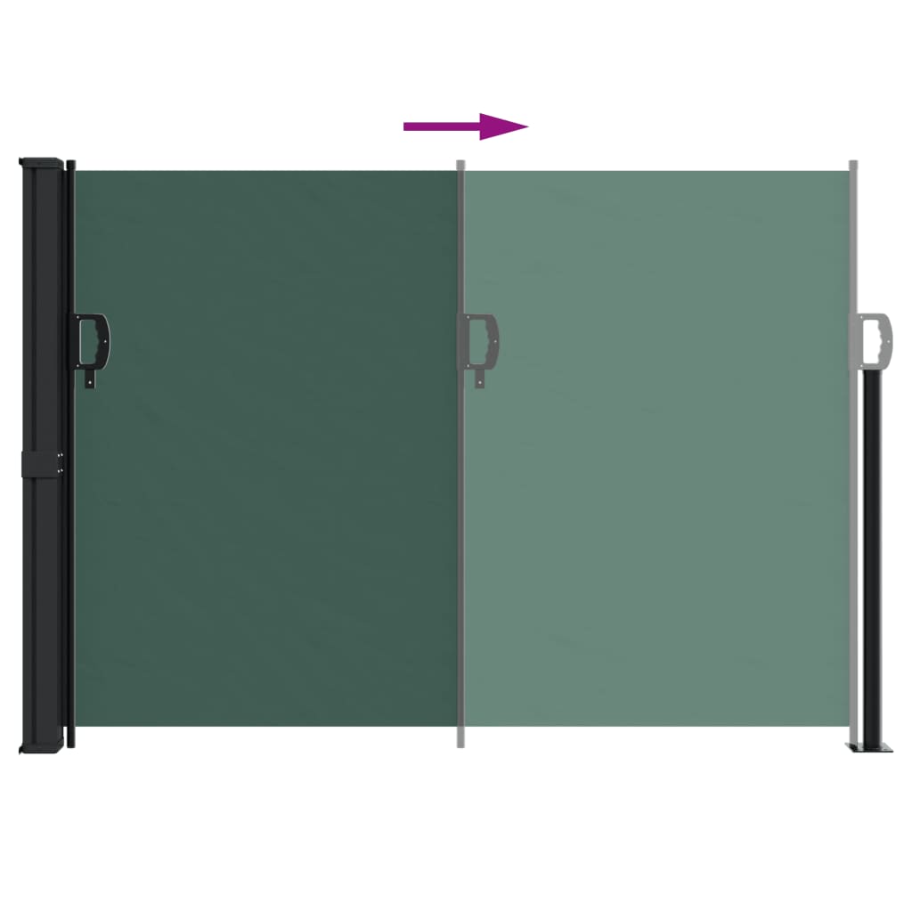 Retractable Side Awning Dark Green 140x600 cm