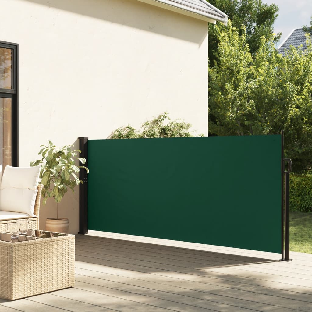 Retractable Side Awning Dark Green 140x600 cm