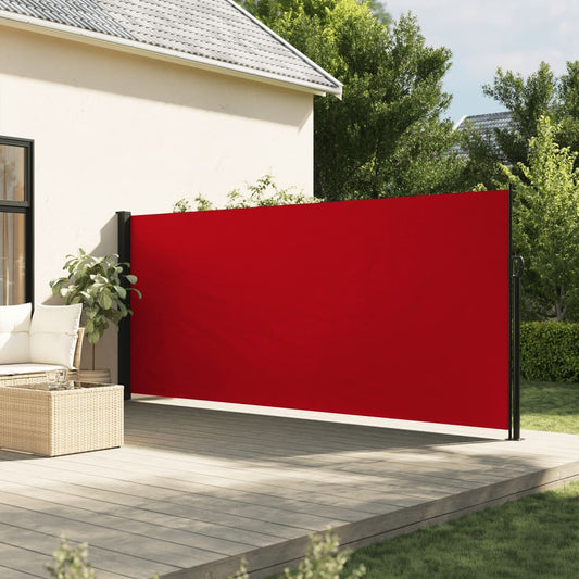 Retractable Side Awning Red 160x600 cm