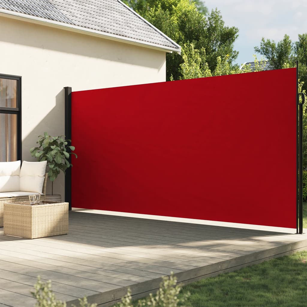 Retractable Side Awning Red 200x600 cm